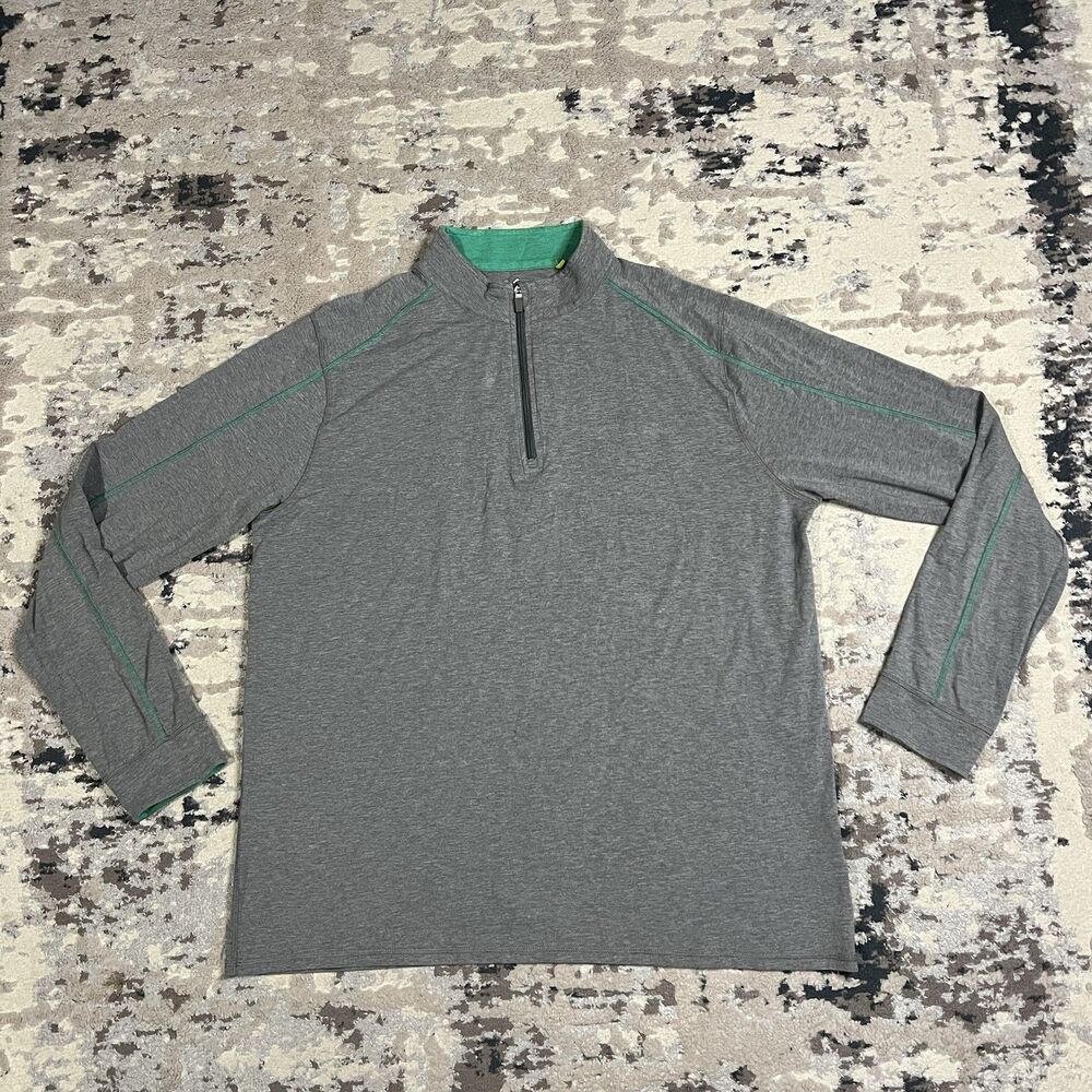Tasc Performance Pullover Mens Sz XL Gray 1/4 Zip Long Sleeve Bamboo Activewear